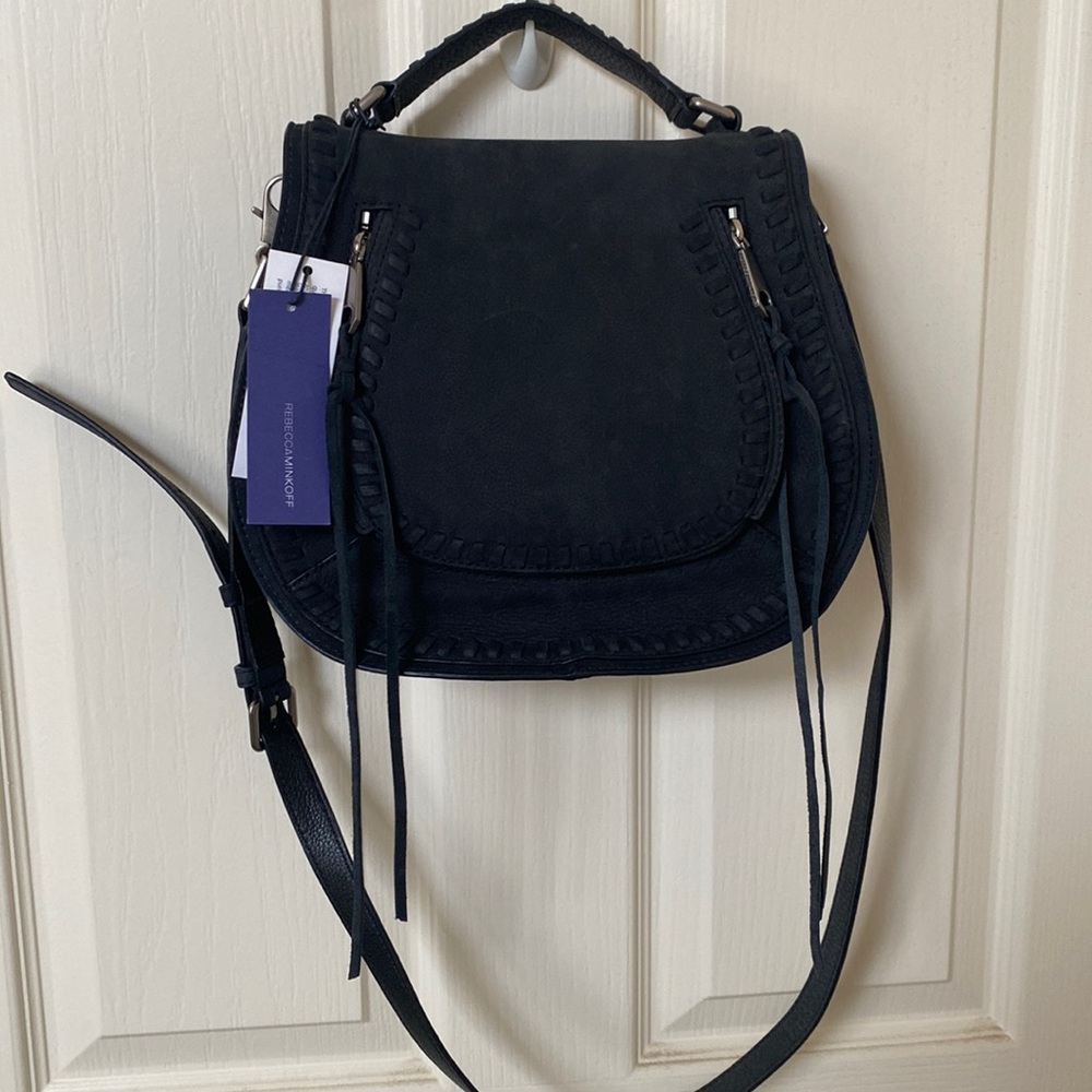 Rebecca Minkoff Black Suede Vanity Saddle Bag *Never worn, NWT*